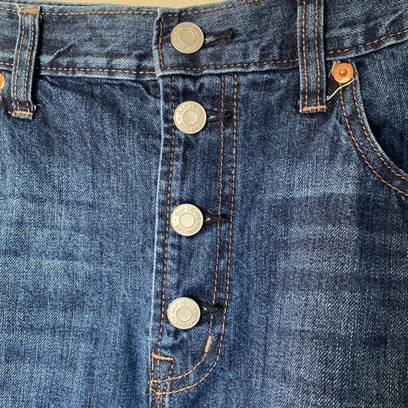 Gap denim button down mini skirt Sz 32 EUC - Picture 2 of 5